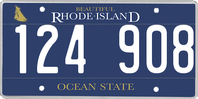 RI license plate 124908