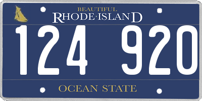 RI license plate 124920