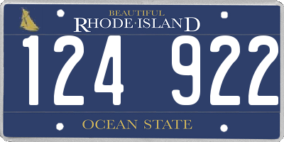 RI license plate 124922