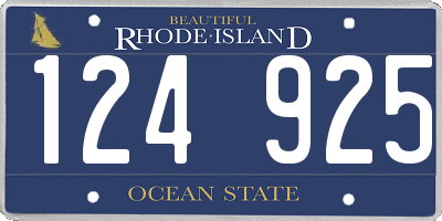 RI license plate 124925