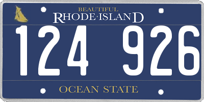 RI license plate 124926