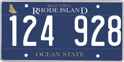 RI license plate 124928