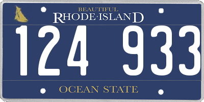 RI license plate 124933