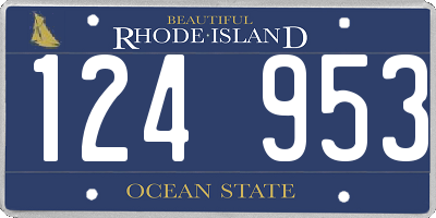 RI license plate 124953