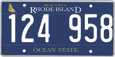 RI license plate 124958