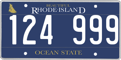 RI license plate 124999