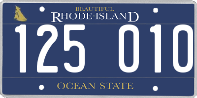 RI license plate 125010