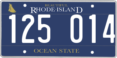 RI license plate 125014