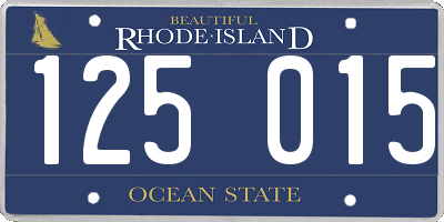 RI license plate 125015