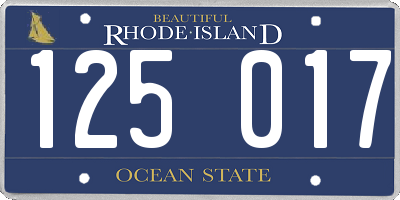 RI license plate 125017
