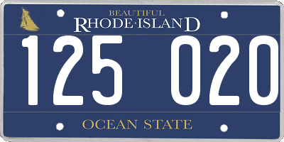 RI license plate 125020