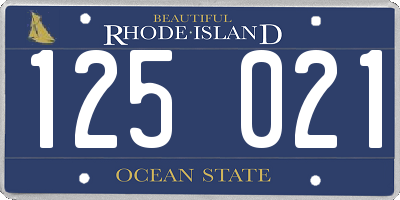 RI license plate 125021