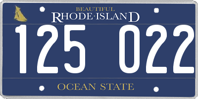 RI license plate 125022
