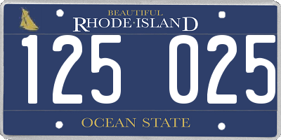 RI license plate 125025