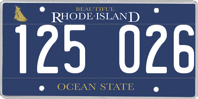 RI license plate 125026