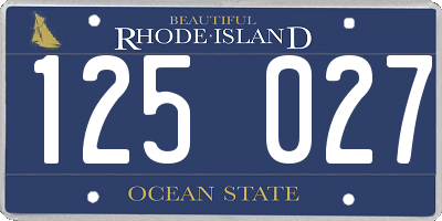 RI license plate 125027