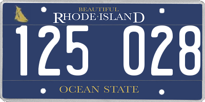 RI license plate 125028