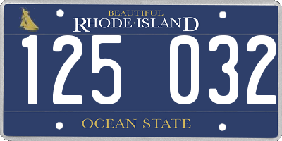 RI license plate 125032