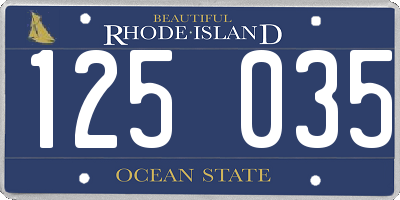RI license plate 125035