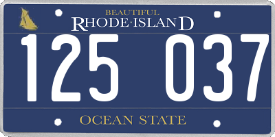 RI license plate 125037