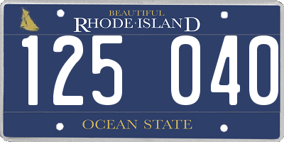 RI license plate 125040