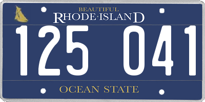 RI license plate 125041