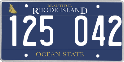 RI license plate 125042