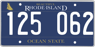 RI license plate 125062