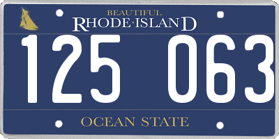 RI license plate 125063