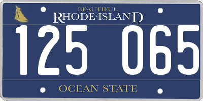 RI license plate 125065