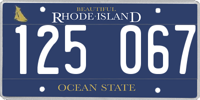 RI license plate 125067