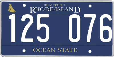 RI license plate 125076