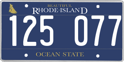 RI license plate 125077