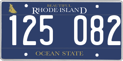 RI license plate 125082