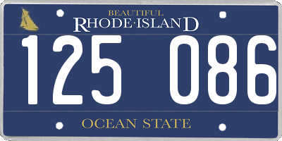 RI license plate 125086