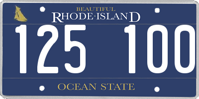 RI license plate 125100