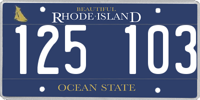 RI license plate 125103