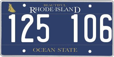 RI license plate 125106