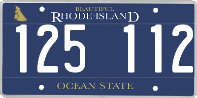 RI license plate 125112