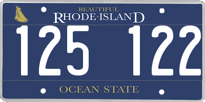 RI license plate 125122