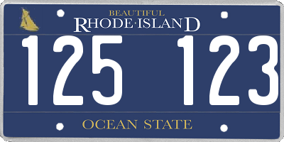 RI license plate 125123