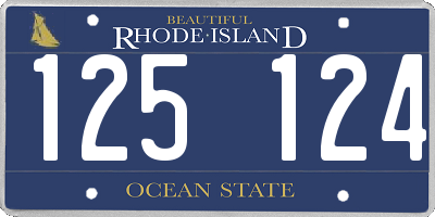 RI license plate 125124