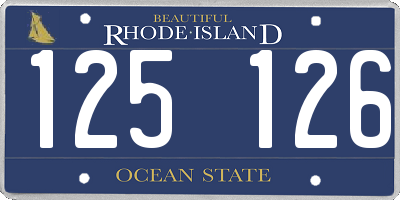RI license plate 125126