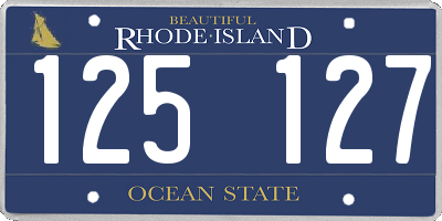 RI license plate 125127