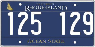 RI license plate 125129