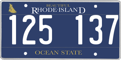 RI license plate 125137