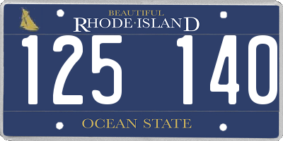 RI license plate 125140