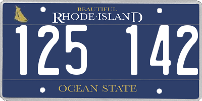 RI license plate 125142