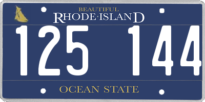 RI license plate 125144