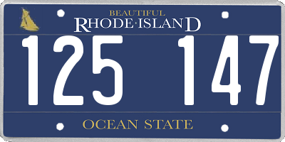 RI license plate 125147